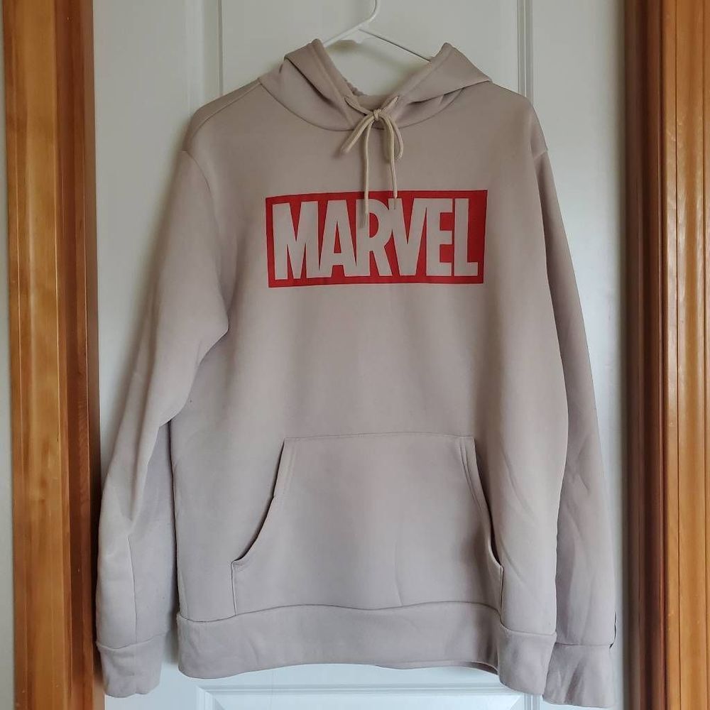 MARVEL Oversized Hoodie Sweatshirt Tan Sand